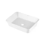 Cassien 490mm White Gloss Aquamonde Rectangular Above Counter Basin
