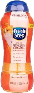 Fresh Step Cat Litter Crystals - Cat Litter Box Deodorizer Product for All Cats - Combats Cat Odors and Neutralizes Smells - Summer Breeze Scent, Value Size 70 oz, 4.6X Larger Container