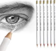 Pencil Set for Artists - Wooden Sketch Eraser Pen for Charcoal Drawings, Professional Highlight Painting for Sketching, Revise Erasing Details for Students Limner