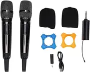 Wireless Microphone UHF Handheld Cordless Dynamic Mic System with Receiver for Karaoke Singing Speech Party Black