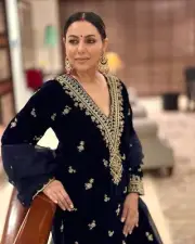 Gauri Khan Famous Celebrity Royal Velvet Embroidered 3pc Set For Party/wedding