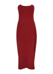 Emilia Wickstead Ryder Smocked Satin Midi Dress - Red - 12 (UK12 / M) 12 (UK12 / M)