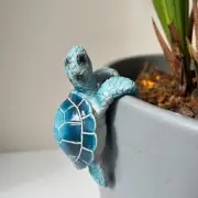 Blue Turtle Planter Decorations - Resin Hanging Sea Turtle for Pot Tortoise Figu