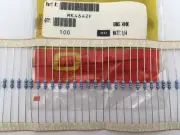 (100 pcs) MK4642F Ohmite, 1/4 Watt 46.4K Ohm 1%, Metal Film Resistor (Axial)