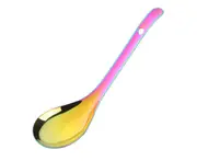 Soup Spoon Food Grade Rust-proof Stainless Steel Thickening Soup Ladle Rice Spoon Cookware Utensil for Home-Multicolor