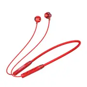 QE08 Neckband Wireless Headphone Bluetooth 5.0 Earphone HIFI Stereo Running Waterproof Sport Magnetic Earbuds with Mic - Red
