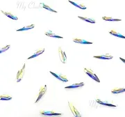 CRYSTAL AB (001 AB) Swarovski 2304 Raindrop-10x2.8mm Flatbacks No-Hotfix Rhinestones 10 pcs