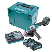 Makita GA041GM202 - 40V Max Brushless X-Lock 125mm (5") Slide Switch Variable Speed Angle Grinder Kit (2 x 4.0Ah)