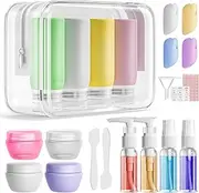 Muslish 21 Pack Leak Proof Silicone Travel Bottles Set, TSA Approved Containers for Toiletries, Travel Size Accessories and Shampoo Conditioner Bottles with Toiletry Bag (BPA Free)