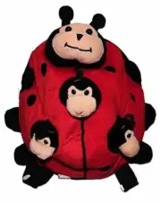 Plush Ladybug and Friends Backpack 10" with Finger Puppets NEW