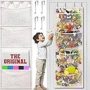The Original Stuffed Animal Storage (Patent Pending) - Over Door Organizer for Stuffies, Baby Ideas Holder, Toy Plush Hammock, Hanging Net for Big Girls, Toddler Large Bag Animals