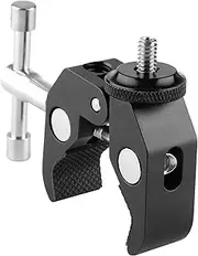 ChromLives Super Clamp Photography Camera Crab Clamp with 1/4''-20 to 1/4'' 20 Screw Converter for 15mm Rods/Lights/Umbrellas/Shelves/Cross Bars and More