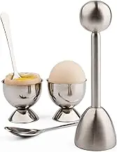 Egg Cracker Topper Cutter Set of 5 Complete Soft Boiled Egg Cutter Tool Set Poached Egg Stainless Steel Eggshell Top Cutter Egg Topper Shell Cutter Egg Opener