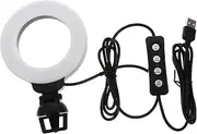BRIGHTFUFU 4 Inch Led Ring Light for Desktop Clip Ring Light 3 Levels Soft Uniform Color Video Lighting for Conference Streaming Makeup