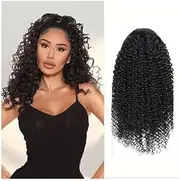 Beauty Brazilian Hair Curly Ponytail Extensions Human Hair Clip in Drawstring Ponytai lPonytail 8-26 Inch Accessories(10inches)