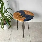 Made to Order, Round Epoxy Coffee Table, Unique Live Edge Epoxy Coffee Table Top