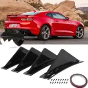 For Chevy Camaro SS 4Pcs Rear Bumper Diffuser Fin Spoiler Lip Wing Glossy Black (for: Chevrolet)