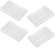 KOMBIUDA 4pcs Transparent Cassette Tape Storage Boxes Vintage Audio Tape Holders Cases for Protection for Collectors Djs and DIY Projects