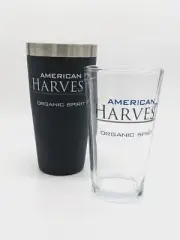 American Harvest Vodka Cocktail Drink Shaker Bar Mixer Pint Glass Stainless Set