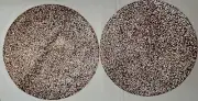 2x Luminous Sparkles Home Luminous Copper & Silver Placemats Set 15" Round