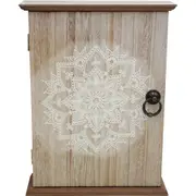 LVD MDF Mandala 28cm Key Box Keeper Storage Organiser Rectangle Natural