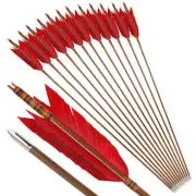 6/12PK 33" Bamboo Arrows 4" Turkey Feathers Longbow Recurve Bow Hunting Target