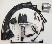 small cap PONTIAC 350 389 400 455 BLACK HEI Distributor + Plug Wires + 60k Coil