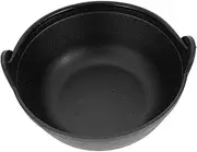 FONDOTIN Versatile Cast Iron Camping Pot Nonstick Outdoor Cooking Cauldron with Double Handles for Stewing Frying and Grilling Easy to Clean Cookware for Home Adventures