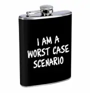 Flask Worse Case Scenerio 01R 8oz Stainless Steel Hip Drinking Whiskey