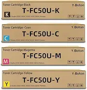YiBoton T-FC50U Toner Cartridge Remanufactured 4-Pack T-FC50U-K T-FC50U-C T-FC50U-M T-FC50U-Y Replacement for Toshiba E-Studio 2555C 3055C 3555C 4555C 5055C