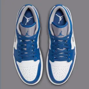 【NIKE 耐吉】休閒鞋 Air Jordan 1 Low True Blue 真藍 白藍 男鞋 553558-412