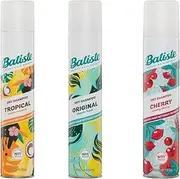 Batiste Extra Fruity Fragrance Dry Shampoo Collection - 4 pack includes 1x Batiste Tropical 350ml + 1x Batiste Original 350ml + 2x Batiste Cherry 200ml Dry Shampoo