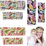 [KOLZEMV] 6 Pieces Headband Set for Mother and Daughter, Headband Girls Children Hair Band Elastic Headband with Knot Butterfly Wide Headband Bow Hair Accessories Headpiece