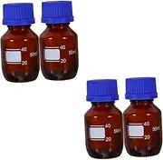 NOLITOY 2sets 2 Pcs Small Glass Bottles with Screw Caps Graduated Leak Storage for Chemicals and Samples for Laboratories and Classroom Use and Safe 2pcs*2