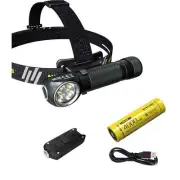Bundle: Nitecore HC35 Rechargeable Headlamp w/21700 Battery & Tip Keychain Light
