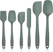 JLiup Silicone Spatula Set of 6, Rubber Spatulas Silicone Food Grade, Kitchen Utensils Set Heat Resistant Nonstick Easy to Clean Dishwasher Safe for Baking,Cooking,Mixing (Green)