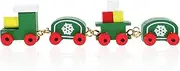 Christmas Wooden Train Ornament Mini Train Decoration Miniature Steam Train Model for Christmas Party Favor Home Decor