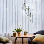 Contour Pendant Light Pear in Black w/ Antique Brass Highlight