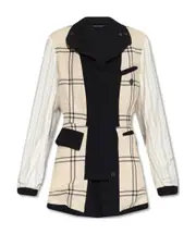 check-pattern inside-out jacket IT40 black
