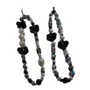 KeyChain For Bag Phone Heart Round Bead Charm Women Girl Y2K Strap Lanyard