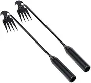 Weed Puller Tool Garden Weed Pulling Tool, Portable Garden Weeder Tool Uprooting Weeding Tool, 4 Teeth Manganese Steel Forged Hand Weeder for Vegetable Gardening Backyard Farm Planting & Weeding