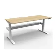1800Mm Single Sided Workstation Cable Tray Nat Oak And White