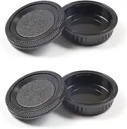 Camera Body Cap & Rear Lens Cover Compatible for Pentax K70 K50 K50IIs K30 K7 K5 K3 K1 KS1 KS2 K100D K110D K200D Camera w/K Mount Lens.(2+2 Pack)