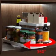 Rotatable Spice Organizer Kitchen Storage Rack for Refrigerator Pantry Table