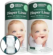 Naturally Natures Bamboo Disposable Diaper Liners Gentle and Soft, Chlorine and Dye-Free, Unscented, Biodegradable Inserts (set of 2) 200 liners