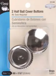 Dritz Half-Ball Cover Buttons 2-1/2"-Size 60 1-1/2" 2/Pkg, 213-60