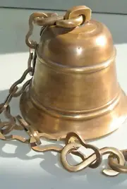 Nautical Door ship school Bell chain solid brass old style heavy hang 17cm B