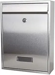 Exquisite Mailbox Stainless Steel Mailbox Key Lock Wall Mount Post Box Modern Drop Box Viewing Window Parcel Box for Homes Villas Schools Safer