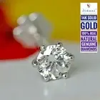 4.0mm 1/4 ct Natural i Diamond Solitaire Nose Piercing Ring Stud Screw Pin 14k