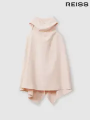 Reiss Pink Shauna 13-14 yrs High-Neck Drape Back Dress (E55290) | $185